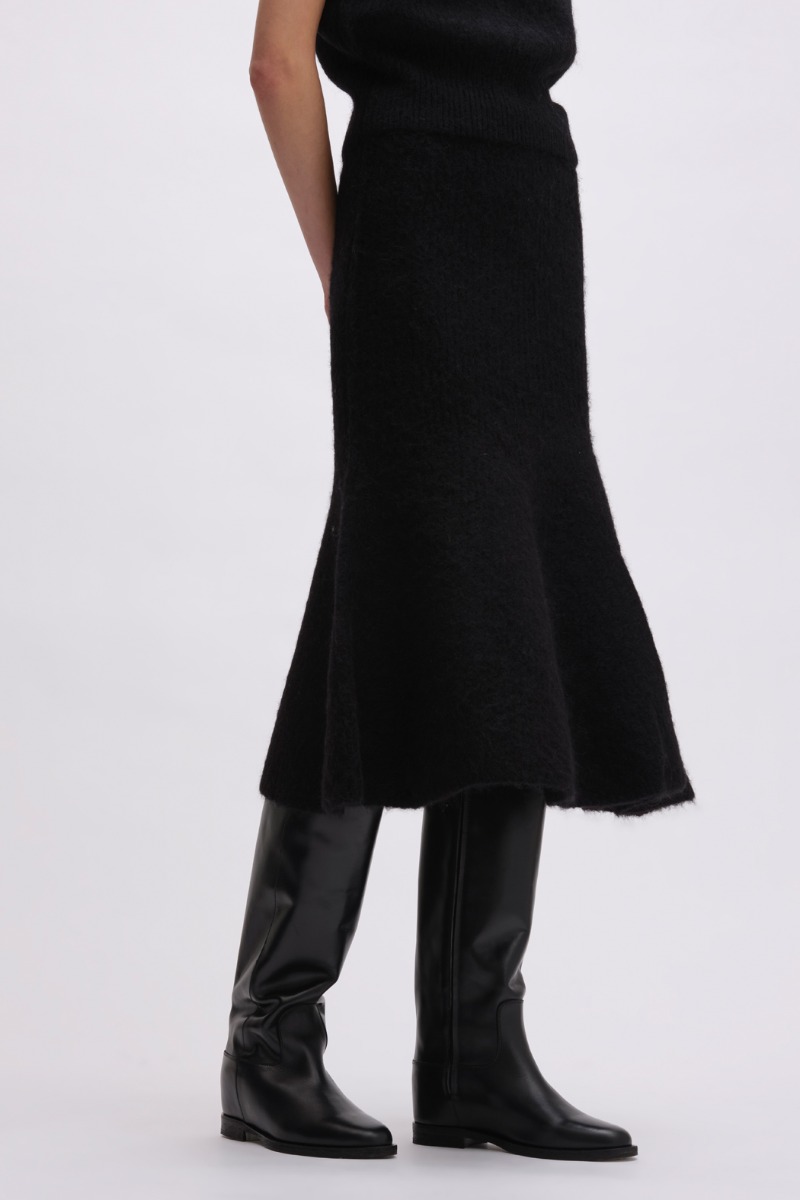Remain Birger Christensen Knit Midi Skirt Black