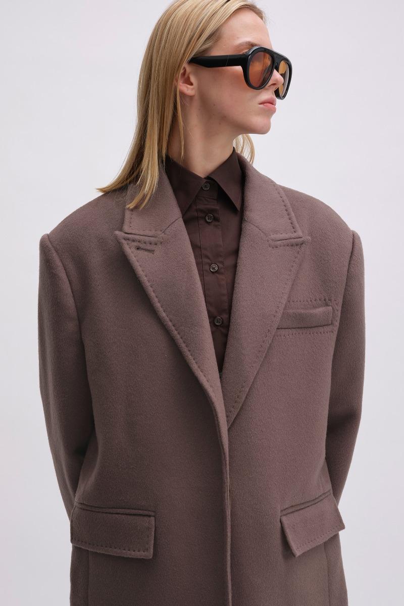 Remain Birger Christensen Long Coat Brown