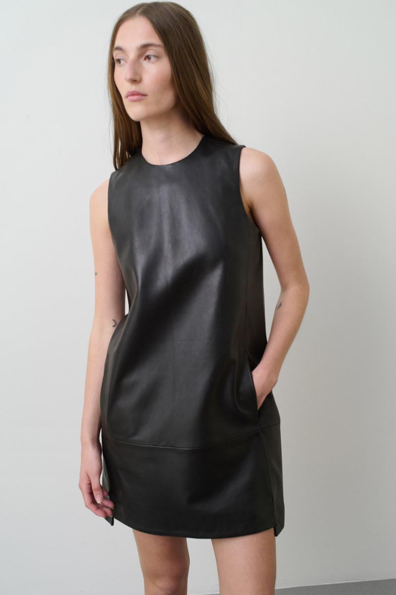 Remain Birger Christensen Mini Leather Dress Black