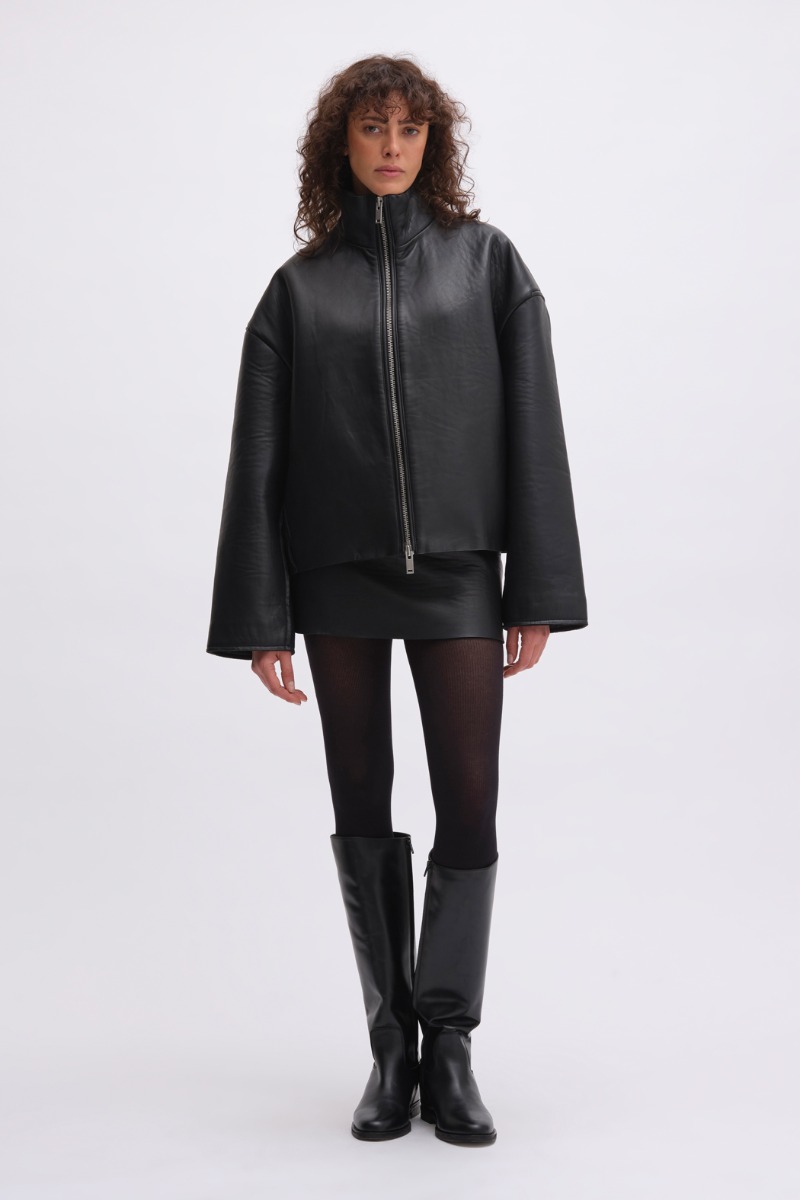 remain birger christensen Mini Leather Skirt Black