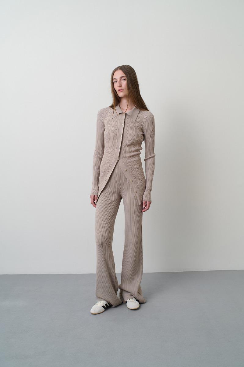 remain birger christensen Rib Knit Pants Beige