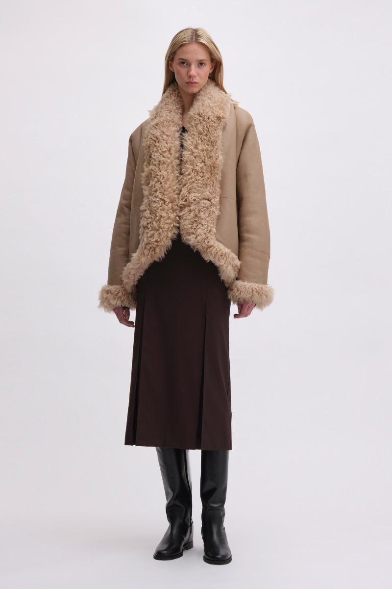 Remain Birger Christensen Shearling Jacket Beige