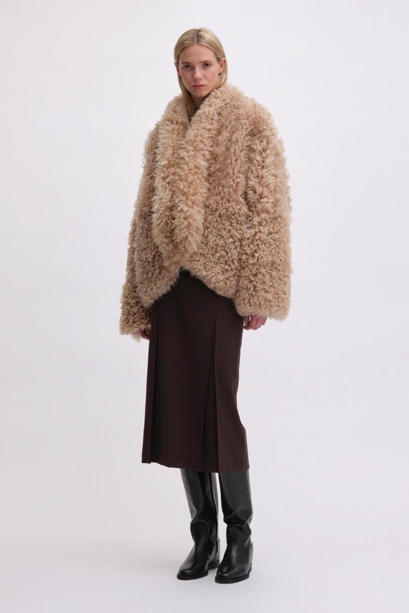 remain birger christensen Shearling Jacket Beige