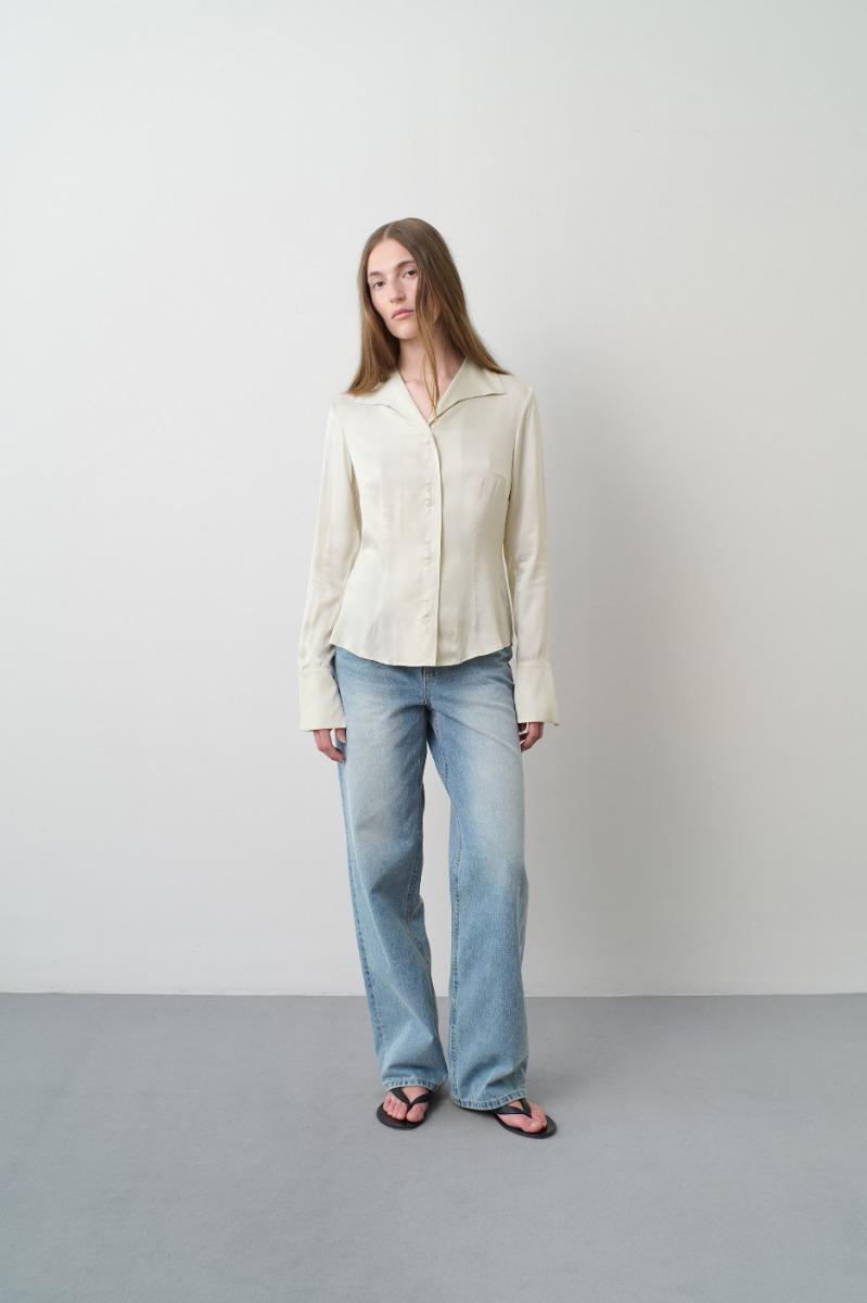 remain birger christensen Slim Fit Shirt Creme