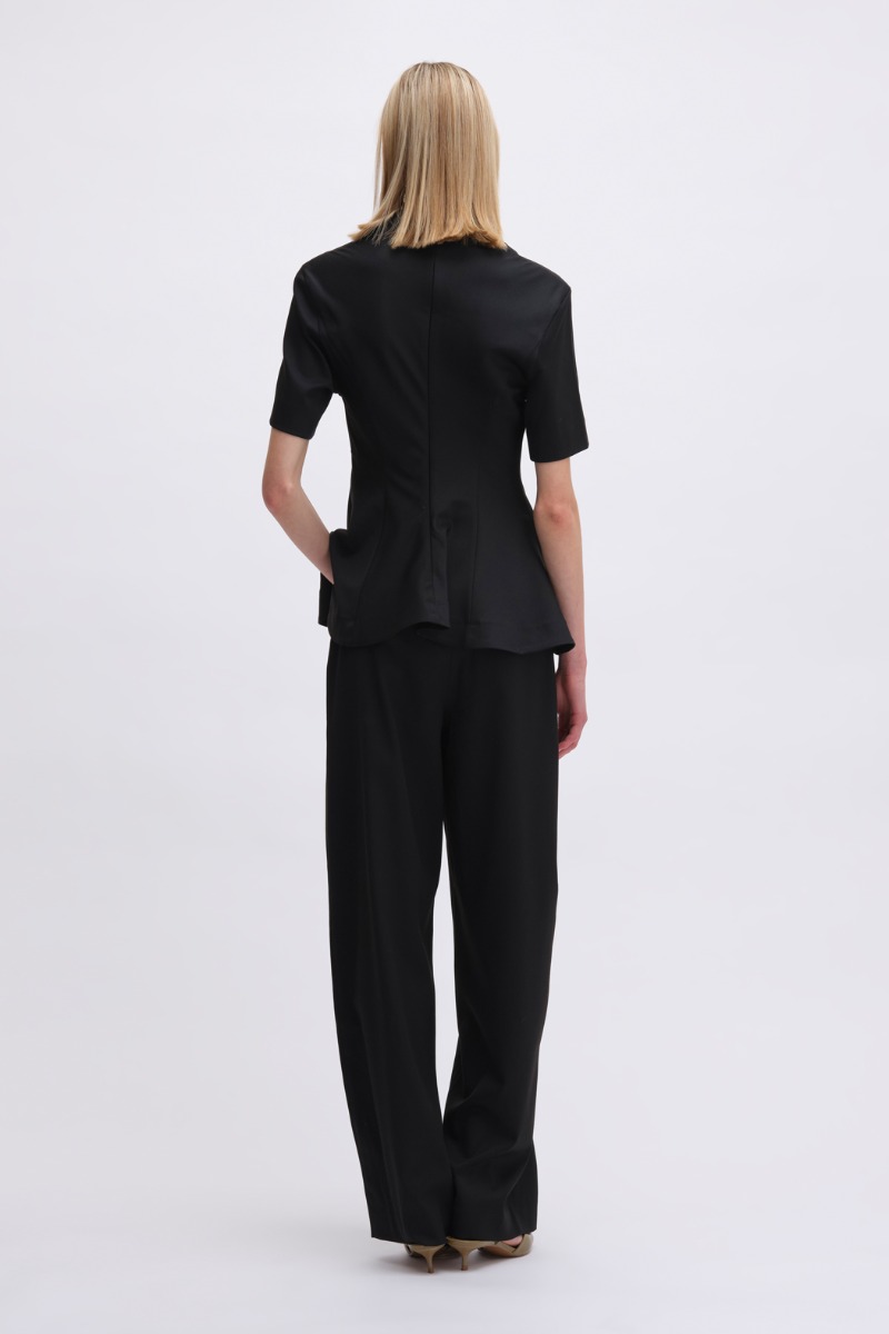 Remain Birger Christensen Suiting Peplum Top Black