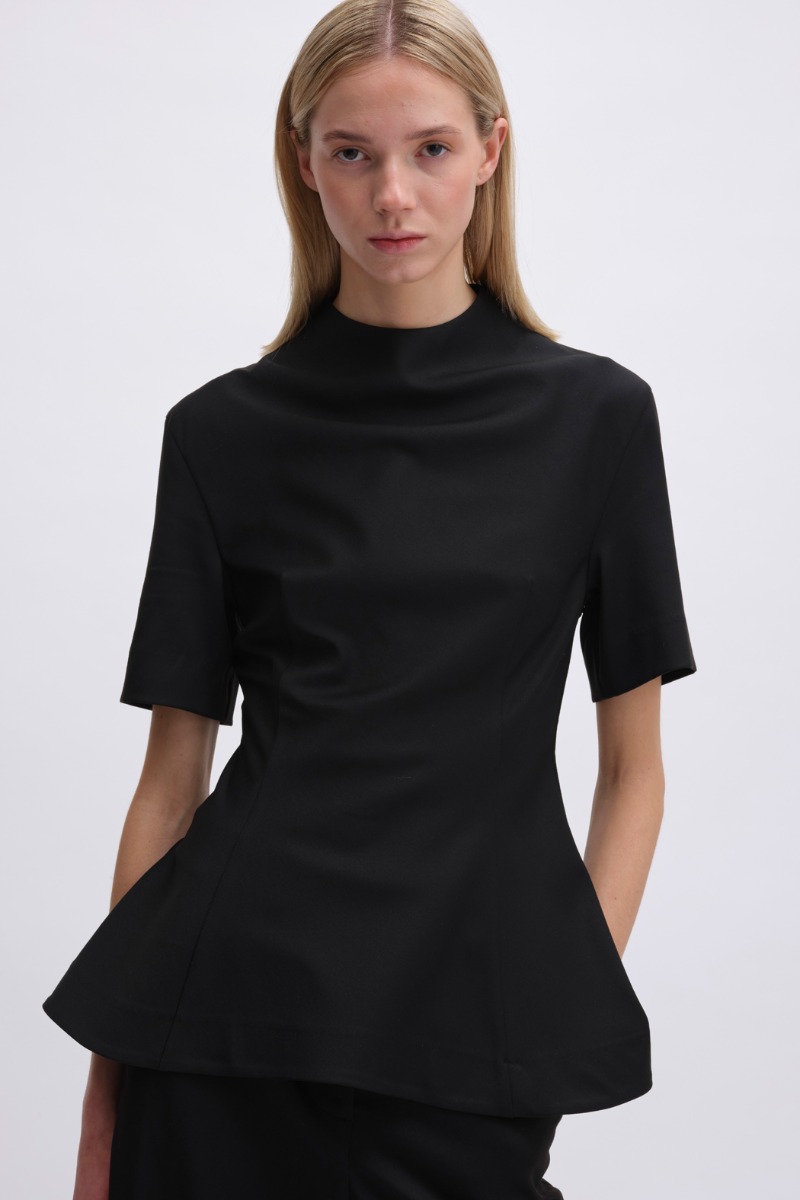 Remain Birger Christensen Suiting Peplum Top Black
