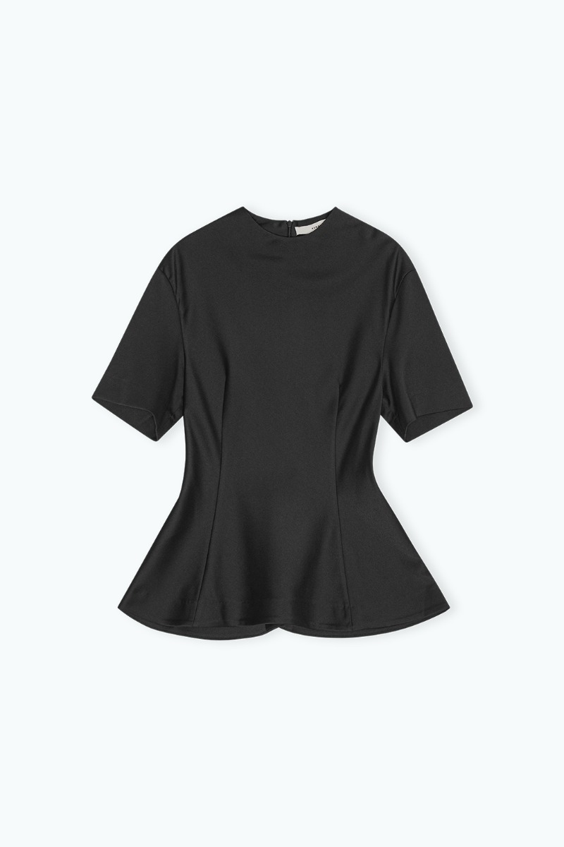 Remain Birger Christensen Suiting Peplum Top Black