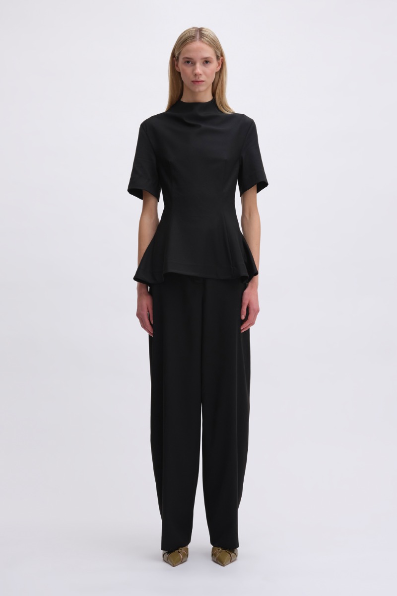 remain birger christensen Suiting Peplum Top Black