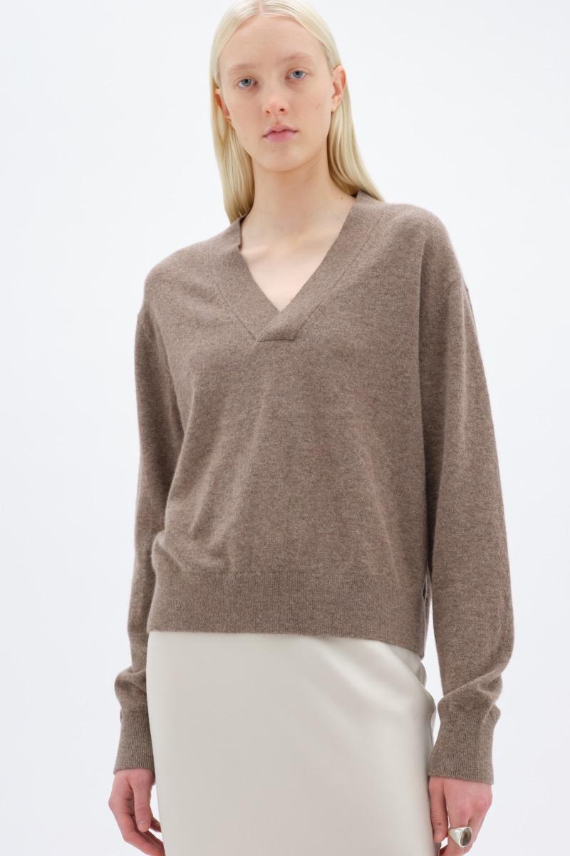Remain Birger Christensen V-neck Sweater Brown