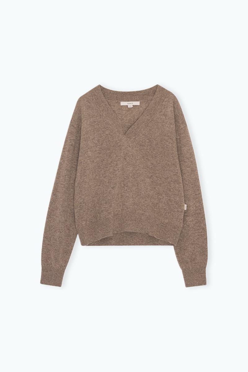 Remain Birger Christensen V-neck Sweater Brown