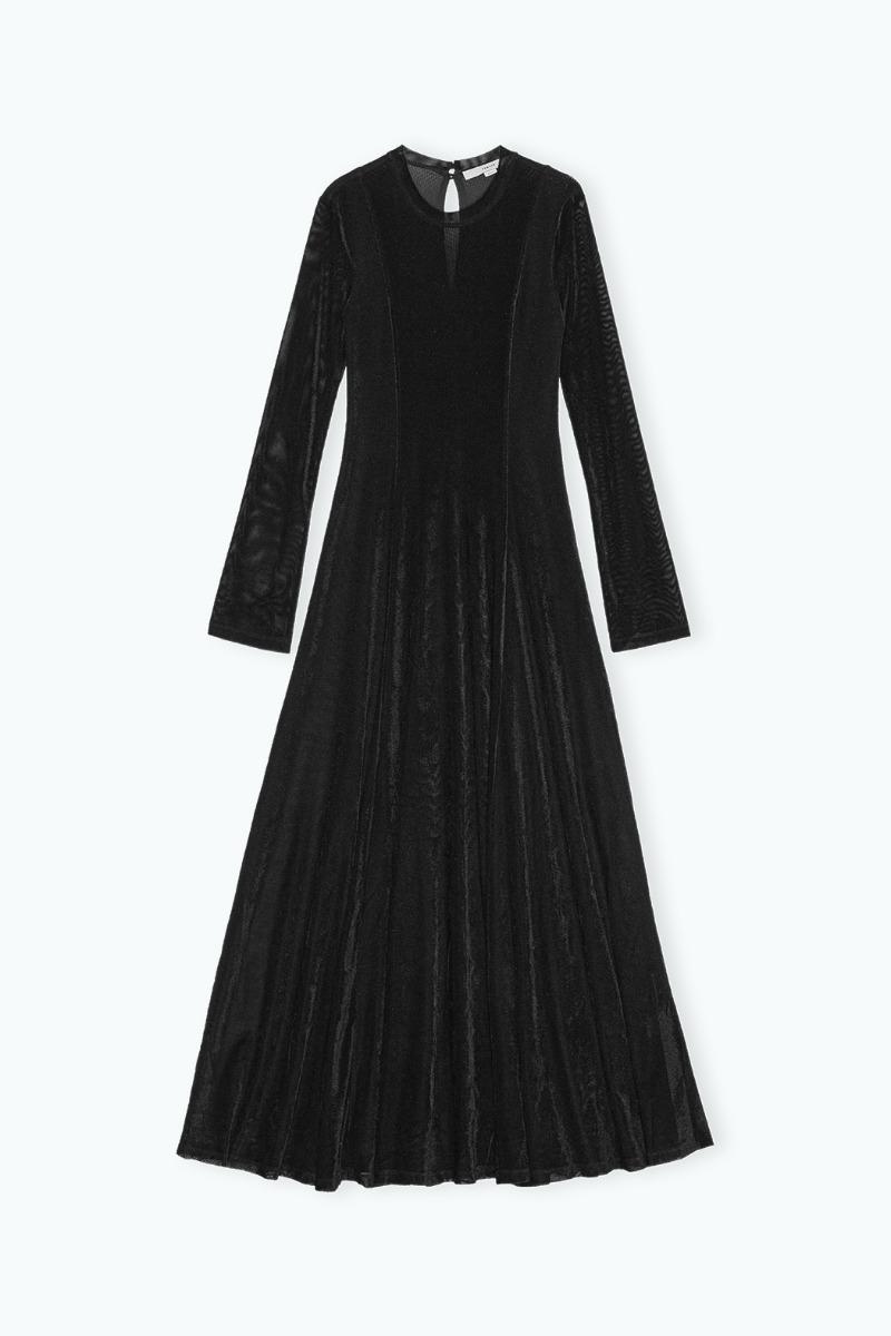 Remain Birger Christensen Velvet Mesh Dress Black