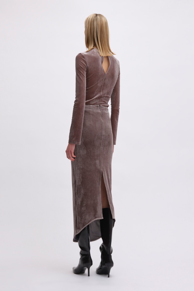 Remain Birger Christensen Velvet Mesh Skirt Grey