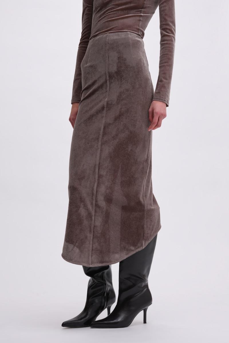 Remain Birger Christensen Velvet Mesh Skirt Grey