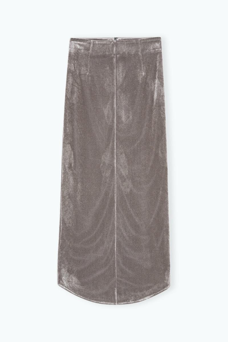 Remain Birger Christensen Velvet Mesh Skirt Grey