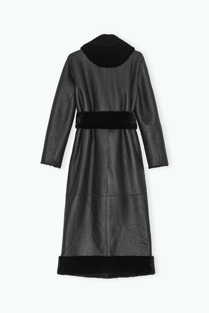 Remain Birger Christensen Reversible Belted Soft Shearling Coat
