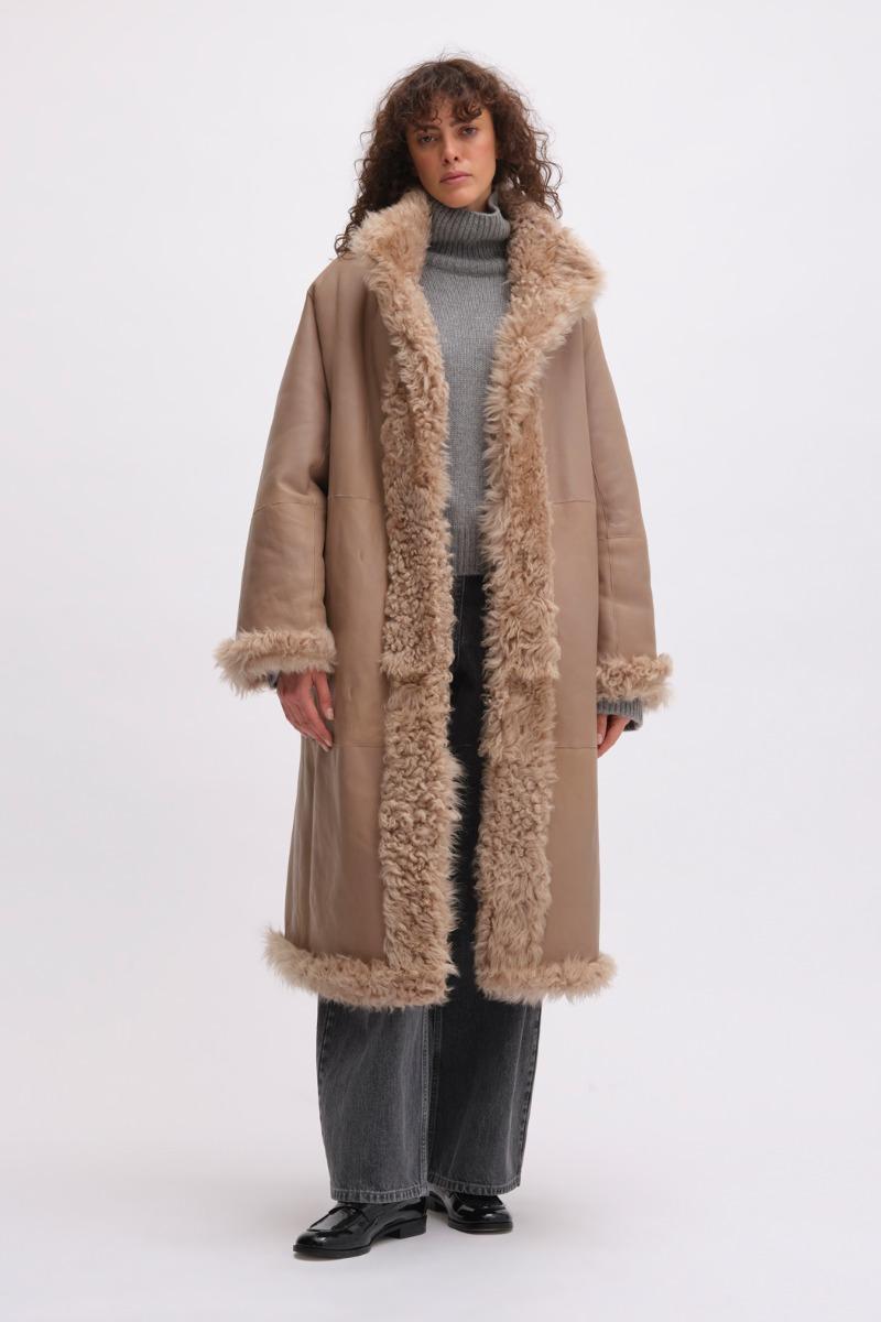 Remain Birger Christensen Reversible Long Hair Shearling Coat