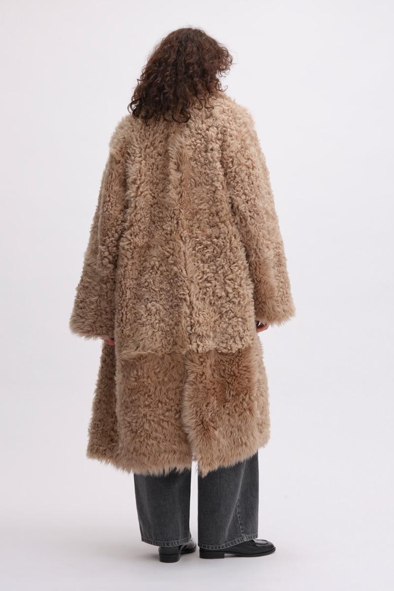 Remain Birger Christensen Reversible Long Hair Shearling Coat