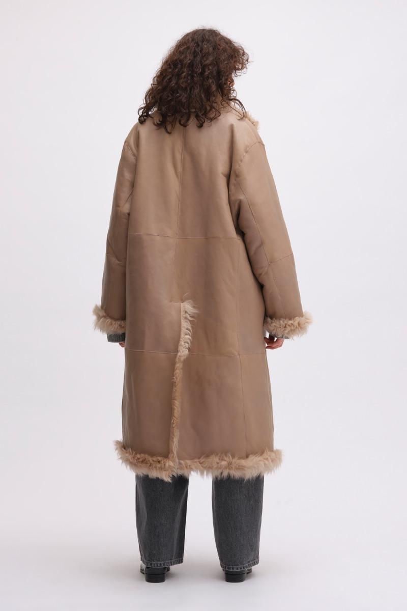Remain Birger Christensen Reversible Long Hair Shearling Coat