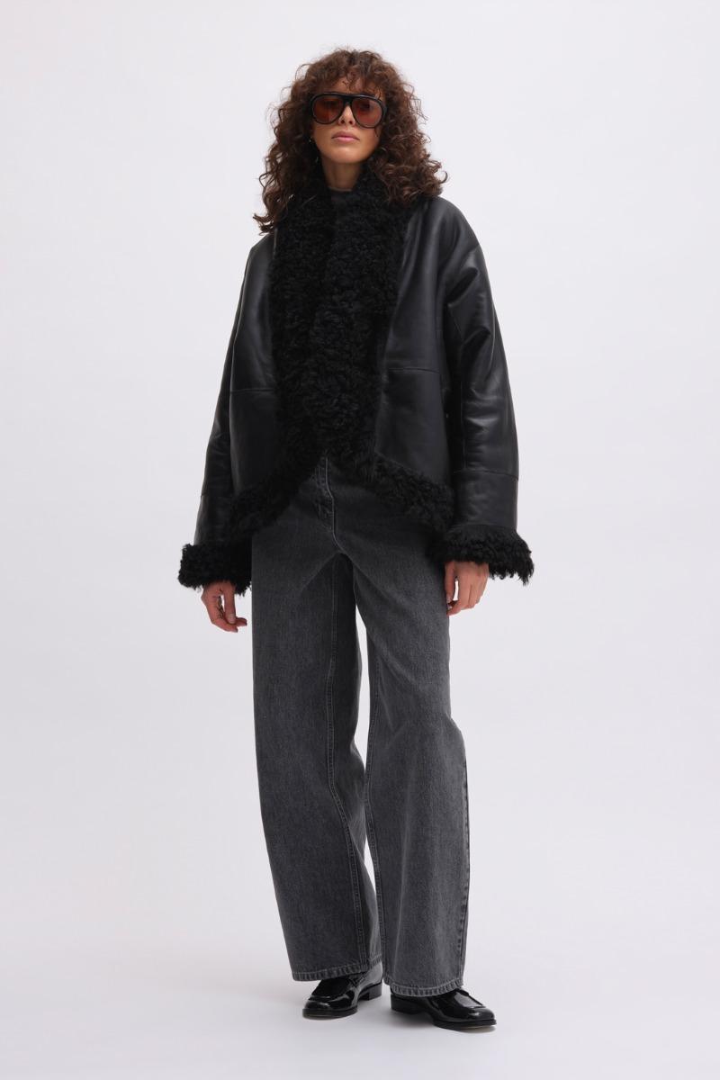 Remain Birger Christensen Reversible Shearling Jacket Black