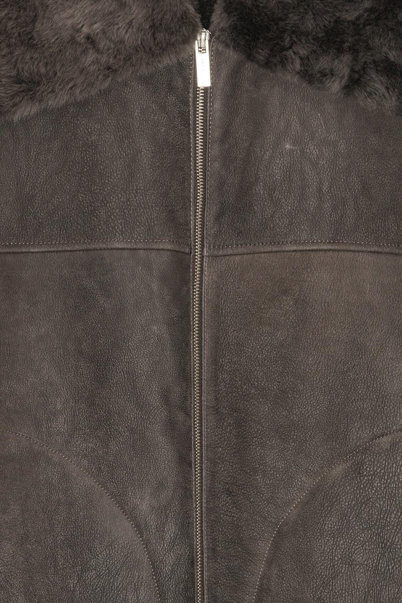 Remain Birger Christensen Shearling Bomber Jacket Dark Brown