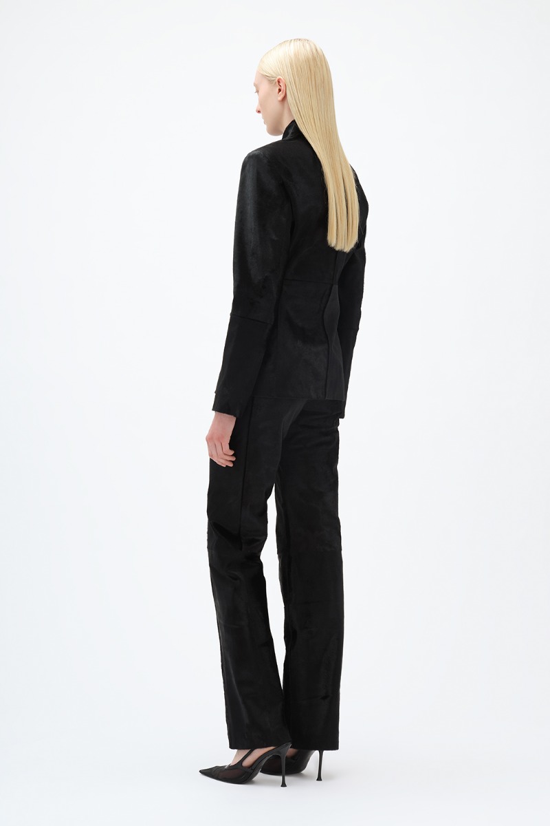 Remain Birger Christensen Slim Leather Blazer Black