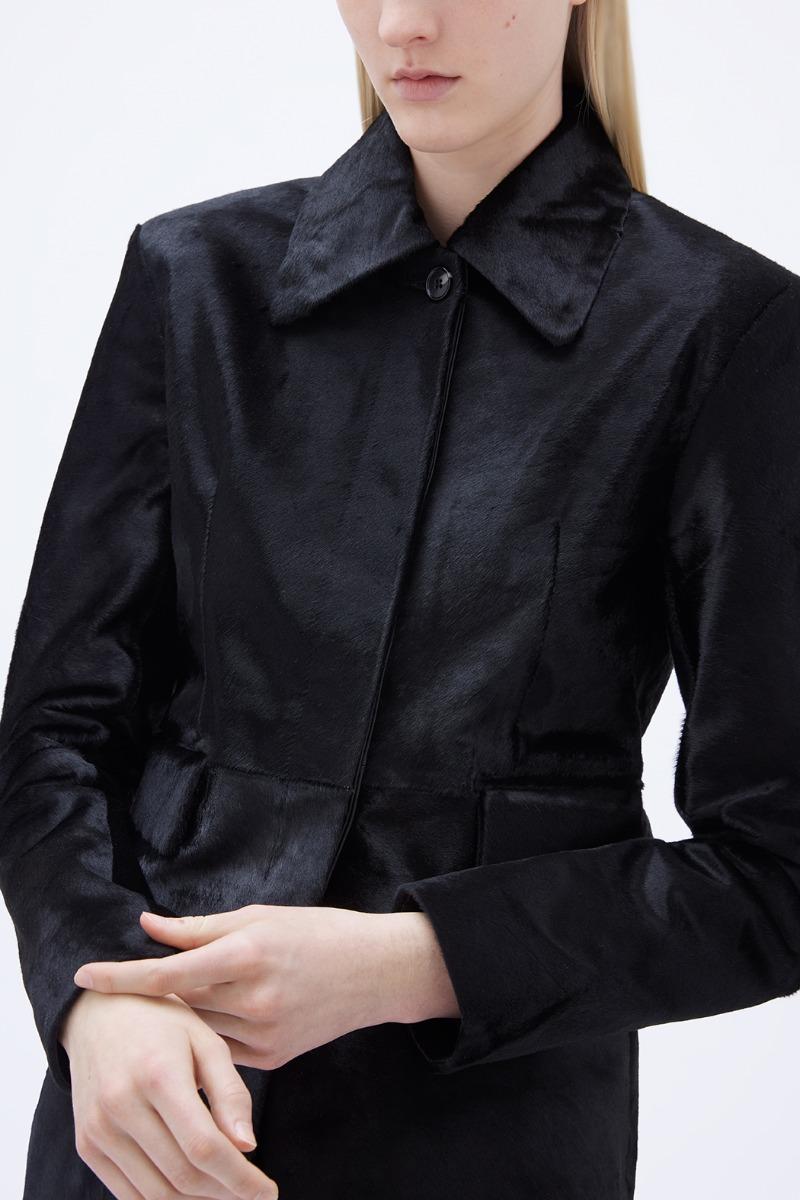 Remain Birger Christensen Slim Leather Blazer Black