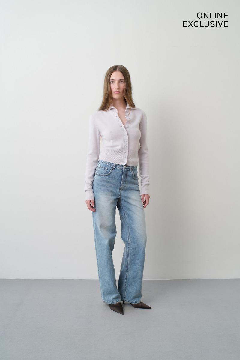 remain birger christensen Straight High Waist Jeans Light Blue Denim