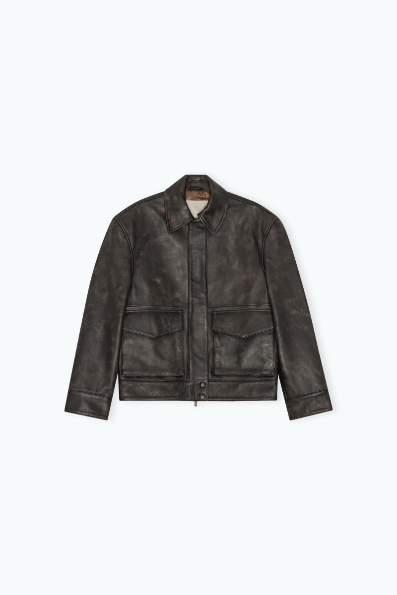 Remain Birger Christensen V-Shape Bomber Jacket Dark Brown