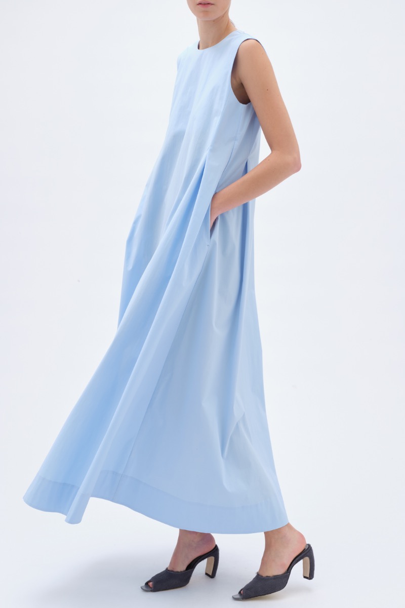 Remain Birger Christensen Wide Maxi Dress Light Blue