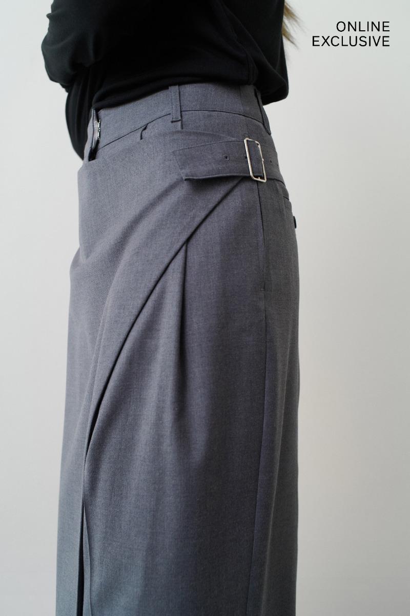 Remain Birger Christensen Wrap Front Suit Pants Dark Grey Melange