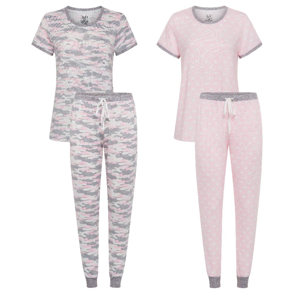 rene rofe 2 Pack Short Sleeve Lightweight Hacci Jogger Set