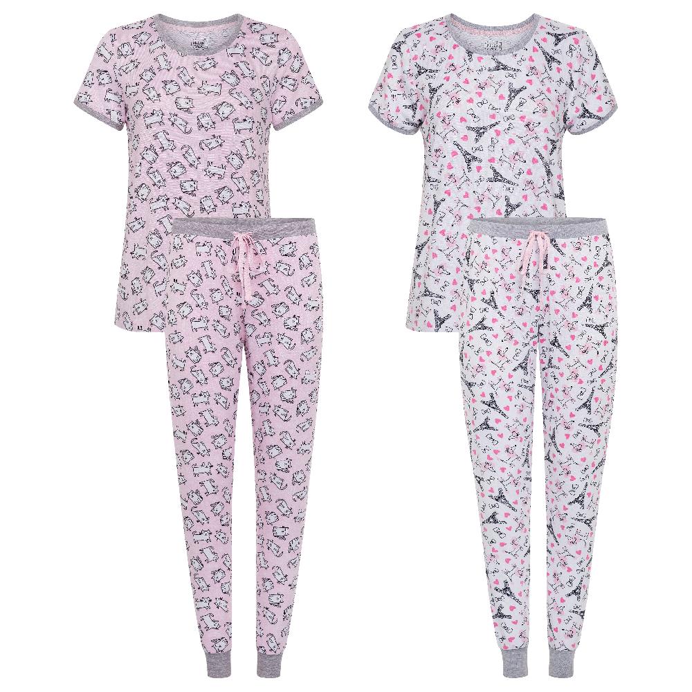 rene rofe 2 Pack Short Sleeve Lightweight Hacci Jogger Set