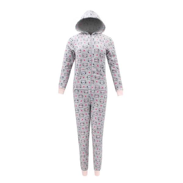 Rene Rofe Hooded Plush Pajama Jumpsuit (Zip Up Onesie)