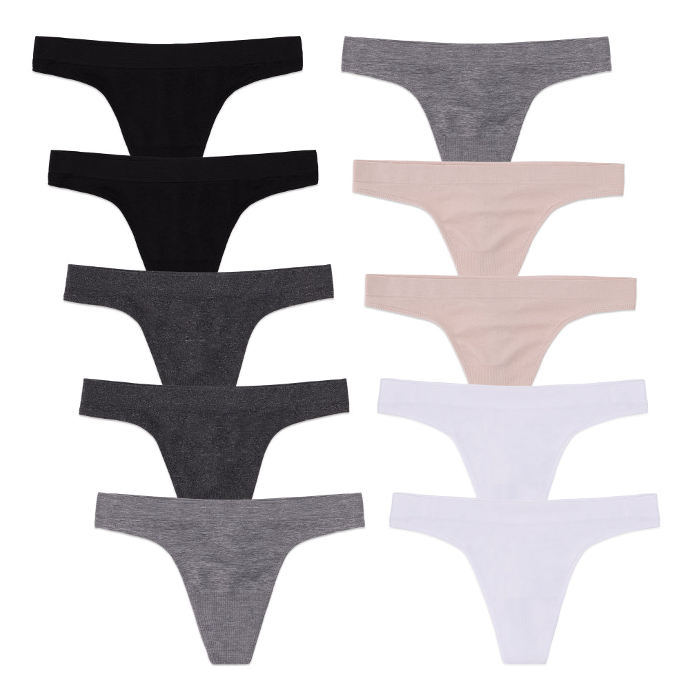rene rofe 10 Pack Seamless Thong Underwear