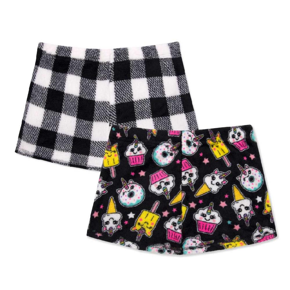 rene rofe 2 Pack Girls Fleece Pajama Shorts