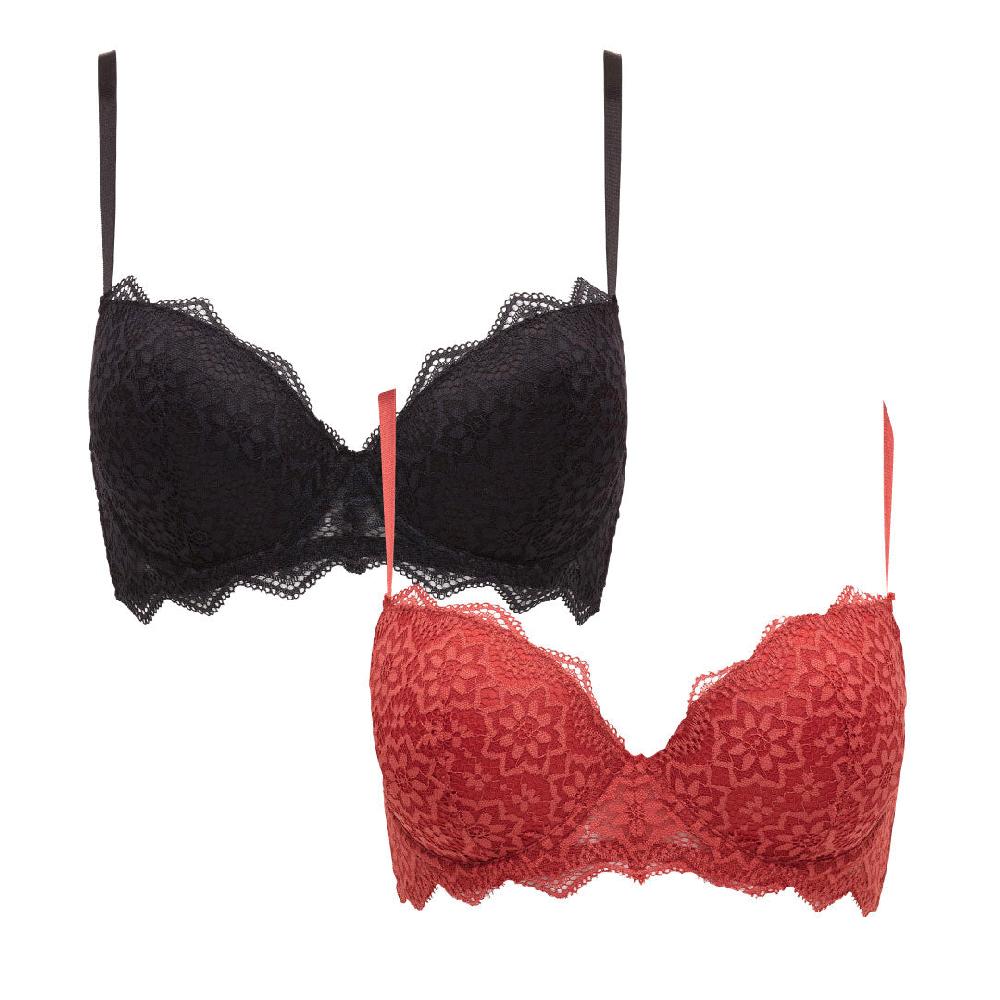 rene rofe 2 Pack Lace Push Up Bra
