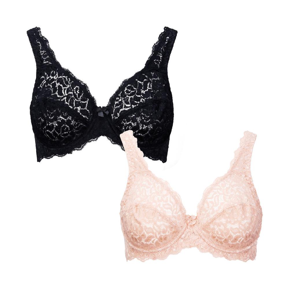 rene rofe 2 Pack Stretch Lace Unpadded Bras