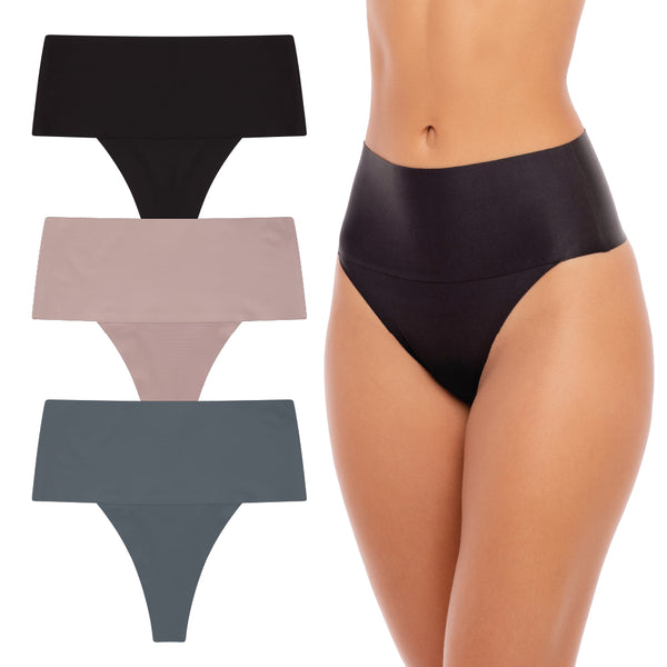 Rene Rofe 3 Pack High Waist Shaping Thongs
