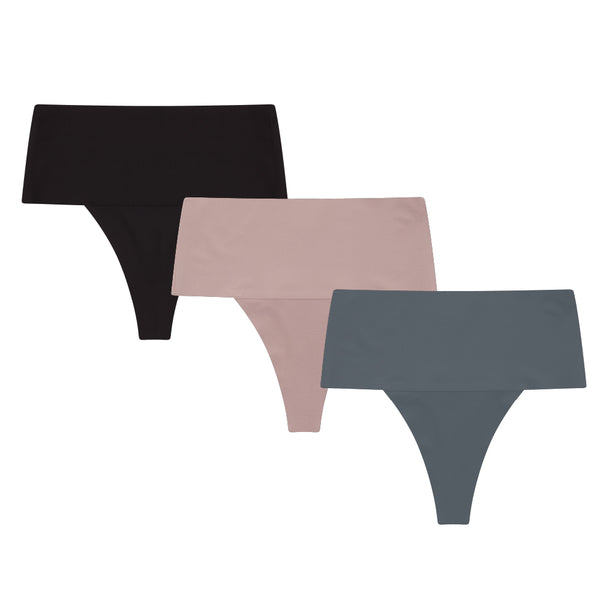Rene Rofe 3 Pack High Waist Shaping Thongs
