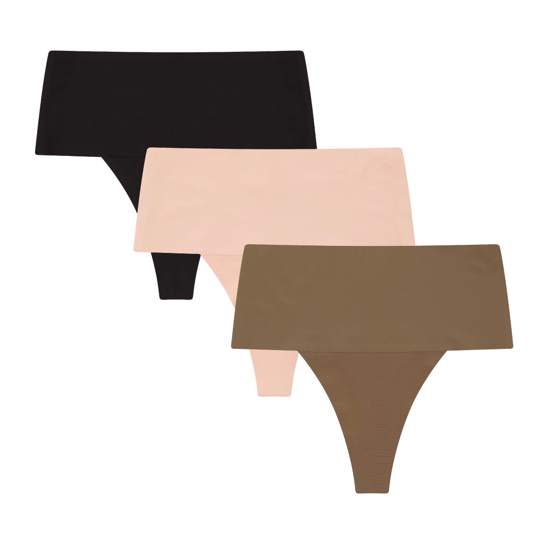 rene rofe 3 Pack High Waist Shaping Thongs