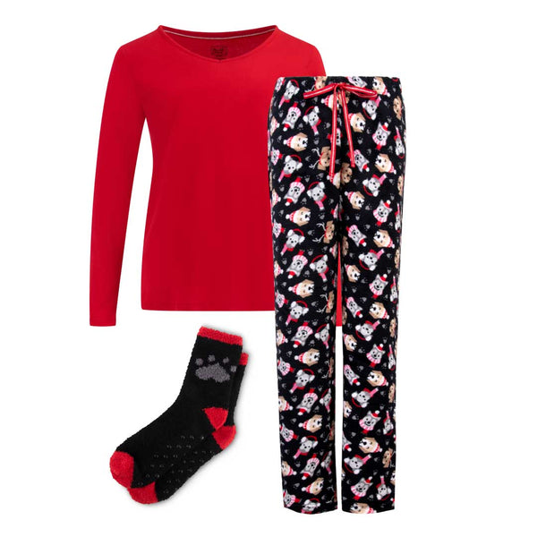 Rene Rofe 3 Piece Christmas Pajamas Gift Set