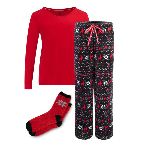 Rene Rofe 3 Piece Christmas Pajamas Gift Set