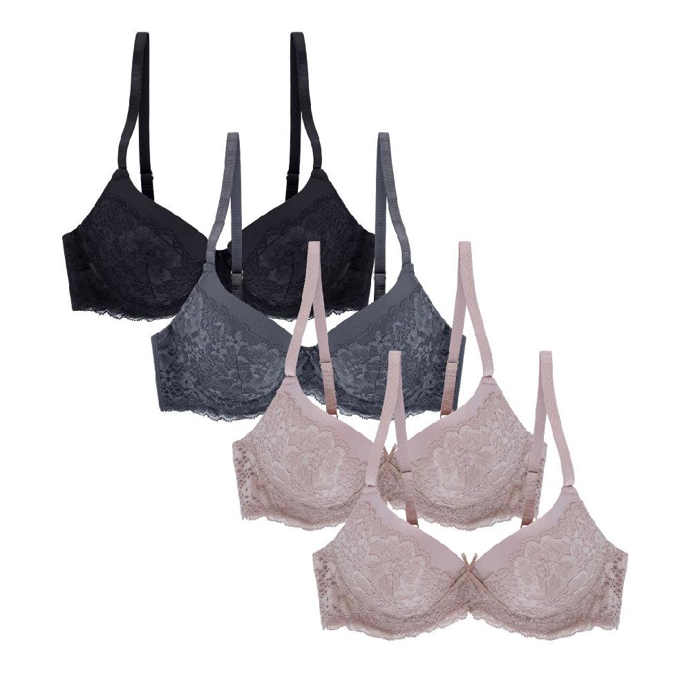 rene rofe 4 Pack Lace Push Up Bras