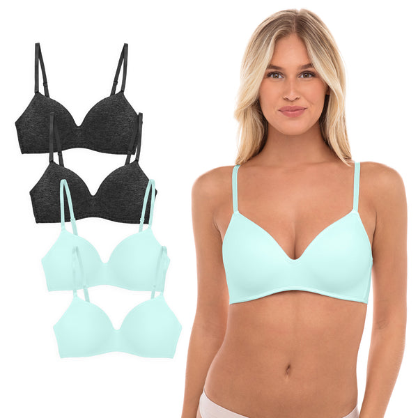 Rene Rofe 4 Pack Soft Foam Wireless T-Shirt Bra