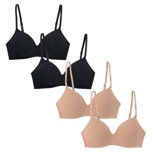 Rene Rofe 4 Pack Soft Foam Wireless T-Shirt Bra