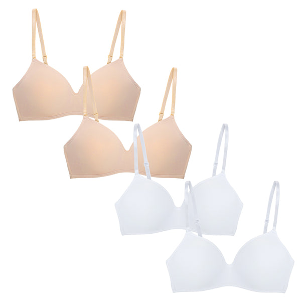 Rene Rofe 4 Pack Soft Foam Wireless T-Shirt Bra