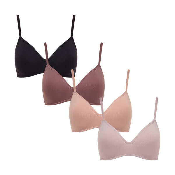 Rene Rofe 4 Pack Wireless Bra T-Shirt Bra