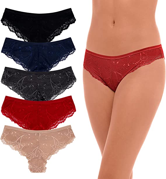 Rene Rofe 5 Pack Cheeky Lace Panties