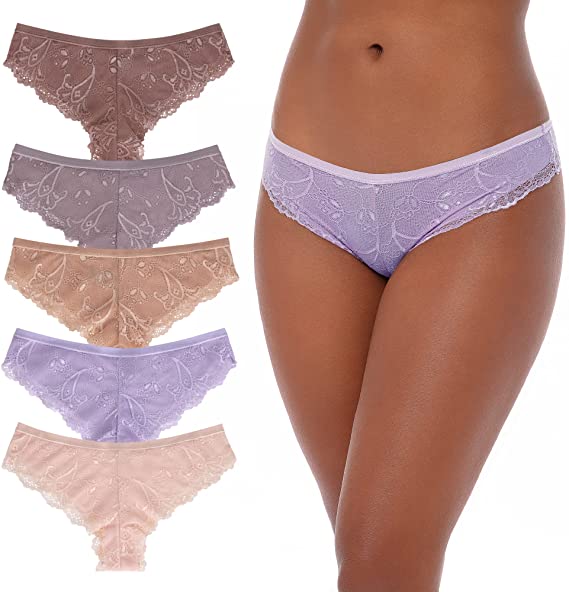 Rene Rofe 5 Pack Cheeky Lace Panties