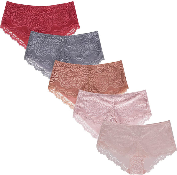 Rene Rofe 5 Pack Floral Lace Hipster